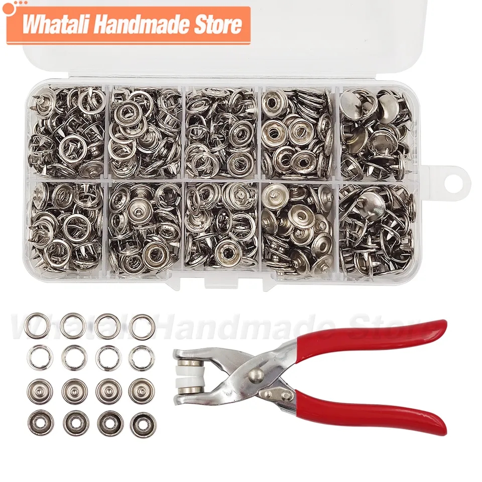 Heavy-Duty Press Studs Plier Tool with 100pcs Ring Buttons for Sewing Clothes, Garments, Bags, and Shoes >Store>Heavy-Duty Press Studs Plier Tool with 100pcs Ring Buttons for Sewing Clothes,