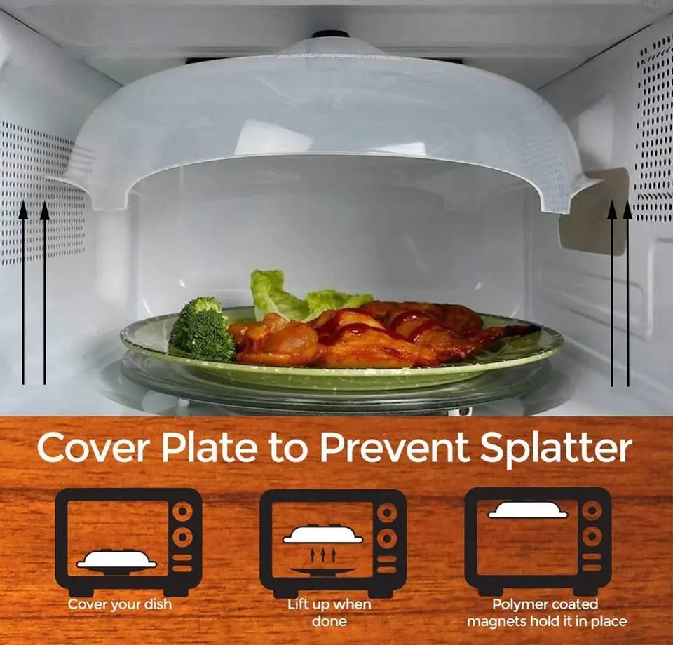 Microwave Food Splash Cover with Steam Hole | Magnetic Splatter Guard | Heat-Resistant Kitchen Accessories >Store>Microwave