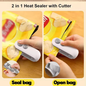 Mini Heat Sealing Machine | Type-C Rechargeable Portable Plastic Bag Sealer with Cutter